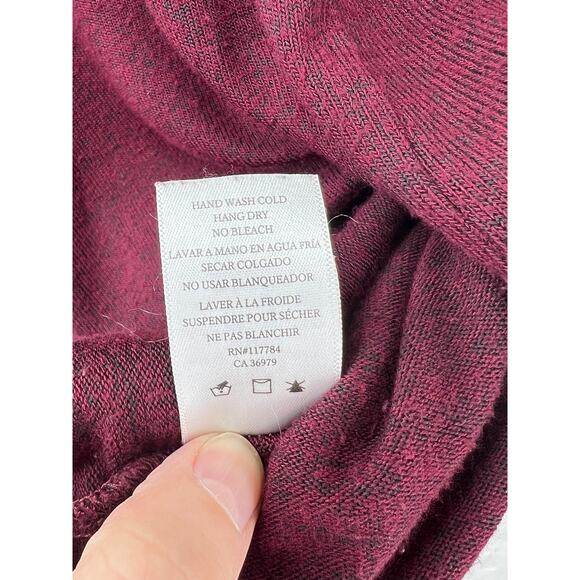 Rails Top Grommet V-Neck Soft Long Sleeve Tunic Top Burgundy Sweater Women's M - Picture 10 of 10